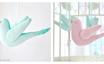 Glittered Felt Birds Free Sewing Pattern