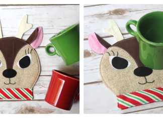 Reindeer Mug Mat Free Sewing Pattern