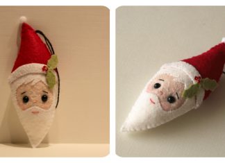 Santa Ornament Free Sewing Pattern