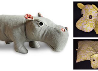 Hippo Pillow Free Sewing Pattern