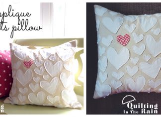 Applique Hearts Pillow Free Sewing Pattern