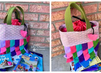 Fabric Mermaid Book Bag Free Sewing Pattern