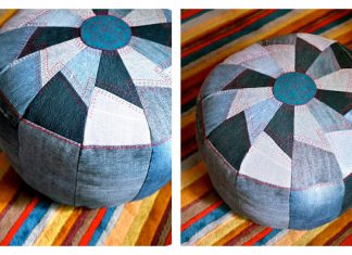 One Tough Denim Pouf Free Sewing Pattern