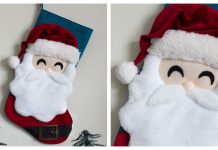 Santa Christmas Stocking Free Sewing Pattern