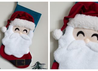 Santa Christmas Stocking Free Sewing Pattern