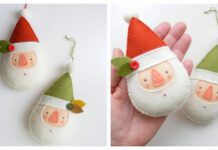 Little Santa Felt Ornament Sewing Pattern