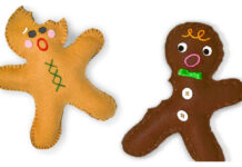 Gingerbread Plush Toy Free Sewing Pattern