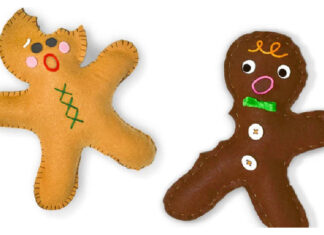 Gingerbread Plush Toy Free Sewing Pattern