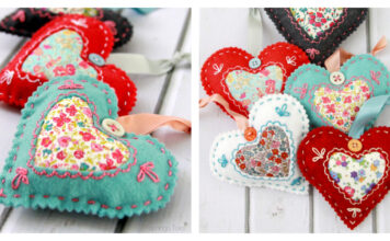 Fabric Heart Sachets Free Sewing Pattern