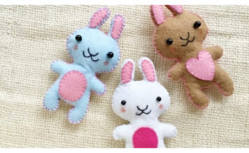 Felt Bunny Plush Free Sewing Pattern