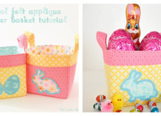 Wool Felt Applique Easter Baskets Free Sewing Pattern