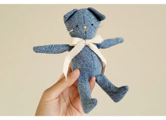 Upcycled Denim Cat Toy Free Sewing Pattern