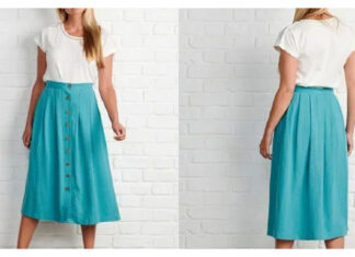 Button-up Midi Skirt Free Sewing Pattern