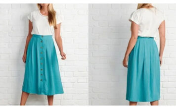 Button-up Midi Skirt Free Sewing Pattern