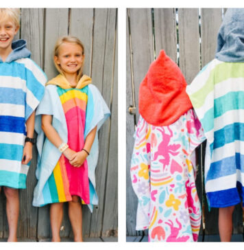 Easy Towel Poncho for Kids Free Sewing Pattern