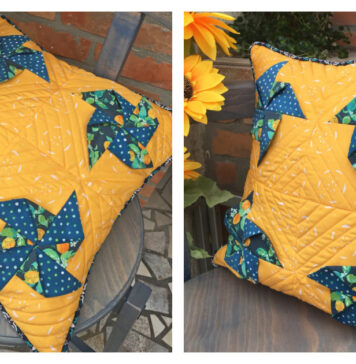 Origami 3D Pinwheel Quilt Block Free Sewing Pattern