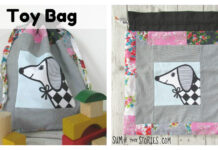 Drawstring Patchwork Toy Bag Free Sewing Pattern