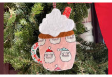 Hot Cocoa Ornament Free Sewing Pattern