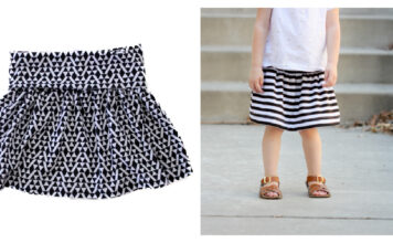Girls Basic Flexible Waist Skirt Free Sewing Pattern