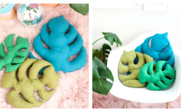 Monstera Leaf Pillow Free Sewing Pattern
