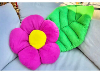Flower and Leaf Cushion Pillows Free Sewing Pattern
