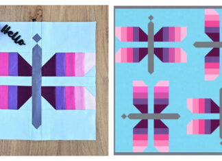 Dragonfly Quilt Block Free Sewing Pattern