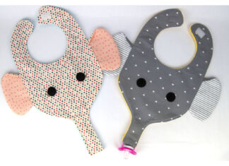 Elephant Bib Binkie Holder Free Sewing Pattern