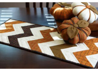 Fall Table Runner and Pumpkins