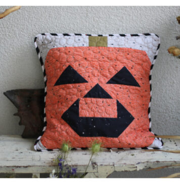 Pumpkin Quilt Block Pillow Free Sewing Pattern