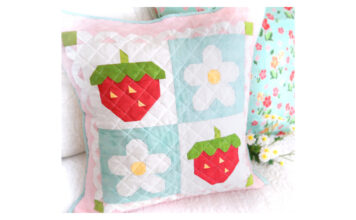 Strawberry Patch Pillow Cover Free Sewing Pattern