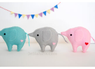 Kawaii Felt Elephant Free Sewing Pattern
