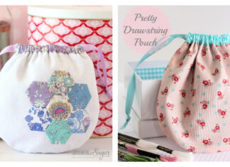 Pretty Drawstring Pouch Free Sewing Pattern