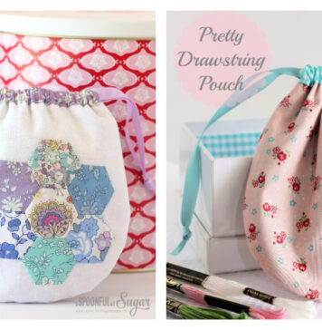 Pretty Drawstring Pouch Free Sewing Pattern