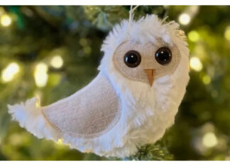 Snowy Owl Christmas Ornament Free Sewing Pattern