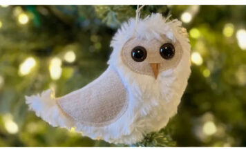Snowy Owl Christmas Ornament Free Sewing Pattern