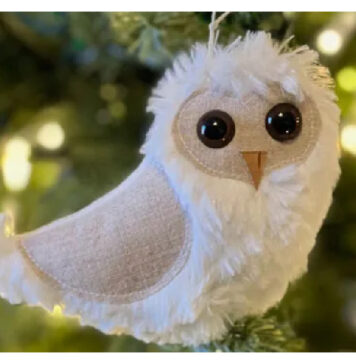 Snowy Owl Christmas Ornament Free Sewing Pattern