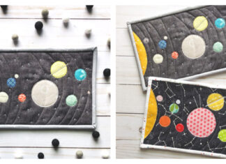 Spectacular Solar System Mug Rug Free Sewing Pattern