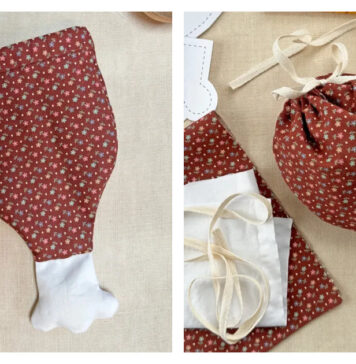 Turkey Leg Treat Bag Free Sewing Pattern
