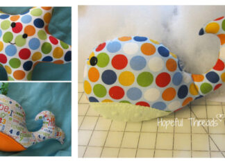 Whale and Star Stuffed Toy Free Sewing Pattern