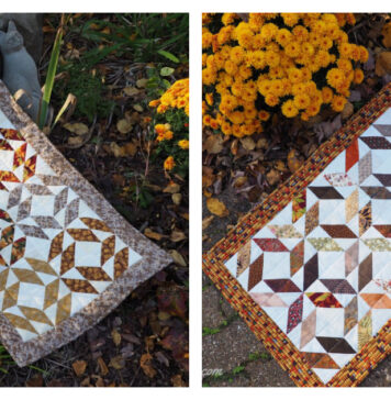 Swirling Leaves Quilted Table Runner Free Sewing Pattern